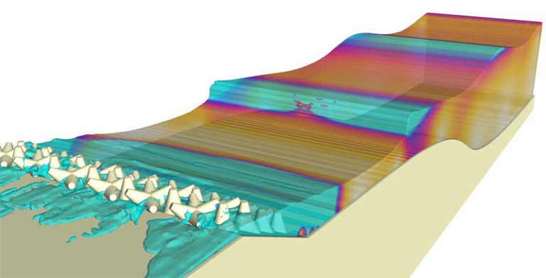 Simulated Rubble Breakwater Structures | FLOW-3D