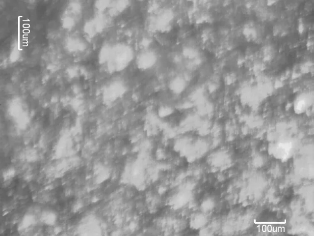 Figure 5 The EDMed surface of plain LM24 aluminum alloy at current of 1