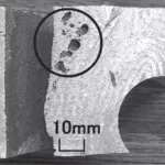 Fig. 1 Sample of aluminum alloy castings with residual resin defects.
