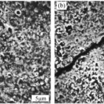 Figure 1 The surface condition of the soldered die: (a) general position in the die: (b) position near to gate location.
